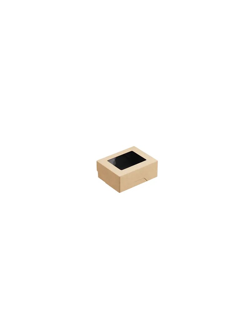 Контейнер бумажный OneBox с крышкой картон 350мл ,H=4,L=8,B=10см черный