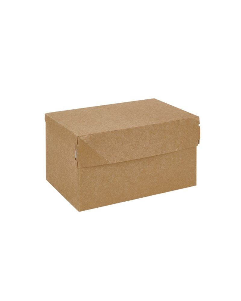 Контейнер бумажный 150х100х85мм ECO CAKE 1200 цвет Крафт/Белый DoECO (х25/250)