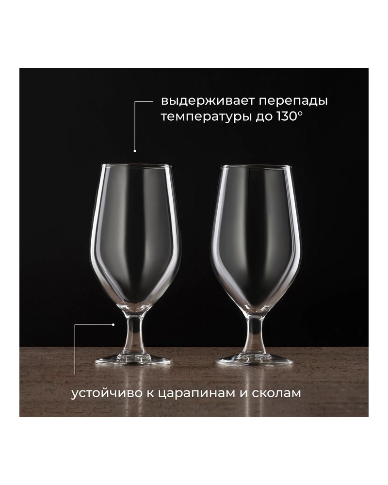Бокал для пива «Селест» стекло 450мл D=83,H=179мм прозр.