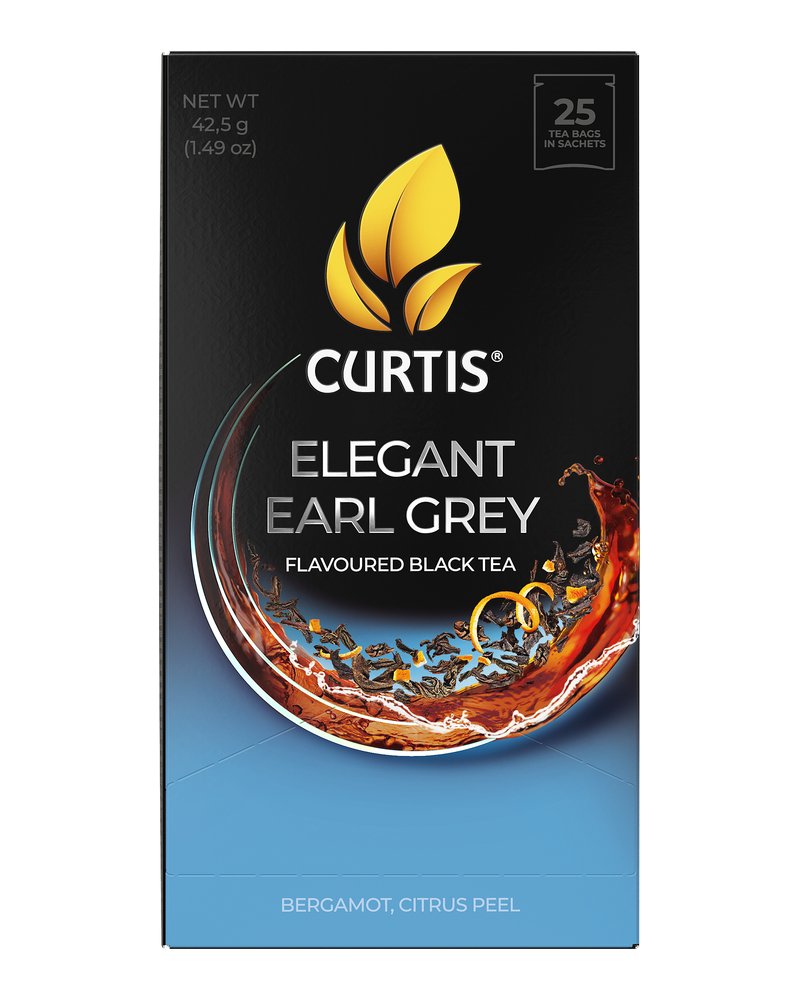 Чай черный в пакетиках CURTIS "Elegant Earl Grey" 25 пакетиков, с бергамотом, мелколистовой