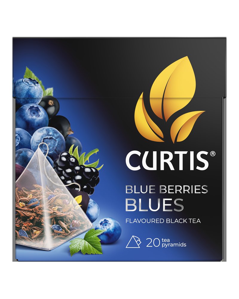 Чай черный в пирамидках CURTIS "Blue Berries Blues" с ярким ягодным вкусом, фруктовый 20шт