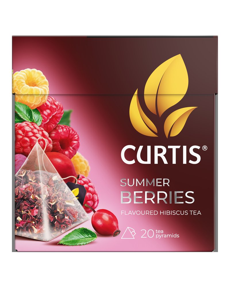 Чай травяной в пирамидках CURTIS "Summer Berries" 20 пирамидок, с яркими фруктово-ягодными нотами и кусочками сладкой малины, фруктовый ароматизированный