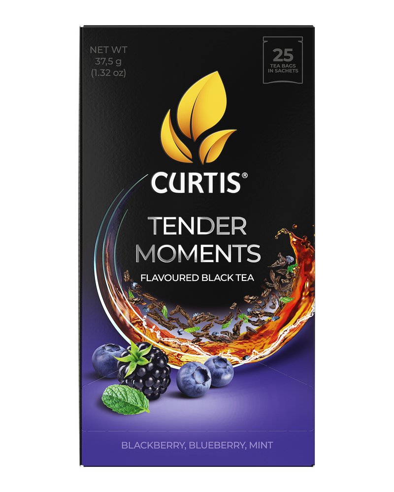Чай черный в пакетиках CURTIS "Tender Moments" 25 пакетиков, c черникой, ежевикой и мятой, мелколистовой