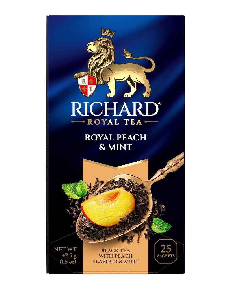 Чай Richard "Royal Peach & Mint" черный ароматизированный 25 сашетов