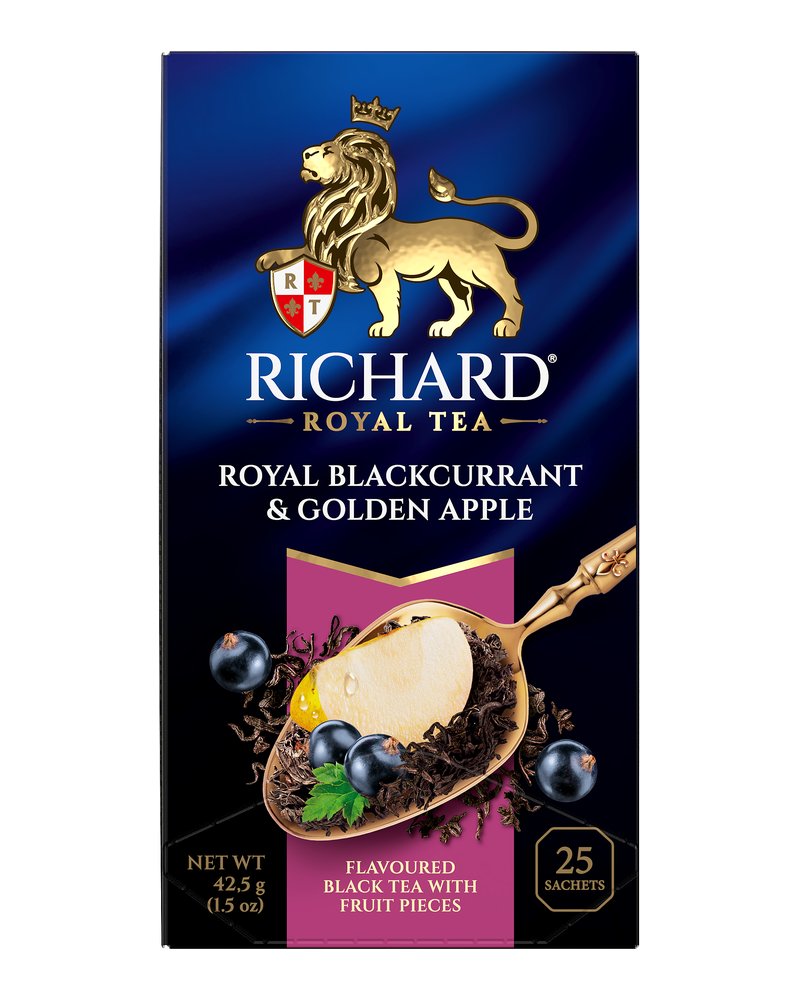 Чай Richard "Royal Blackcurrant & Golden Apple"  черный ароматизированный 25 сашетов