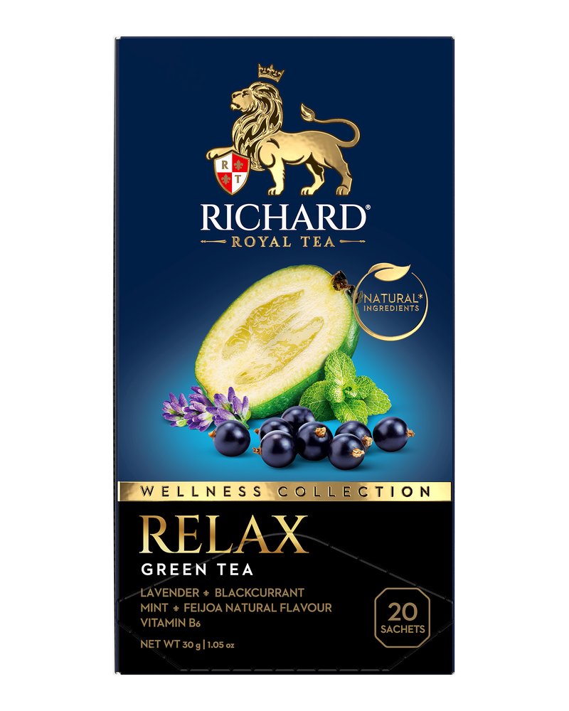 RICHARD чай зеленый в сашетах, RELAX, 20 шт