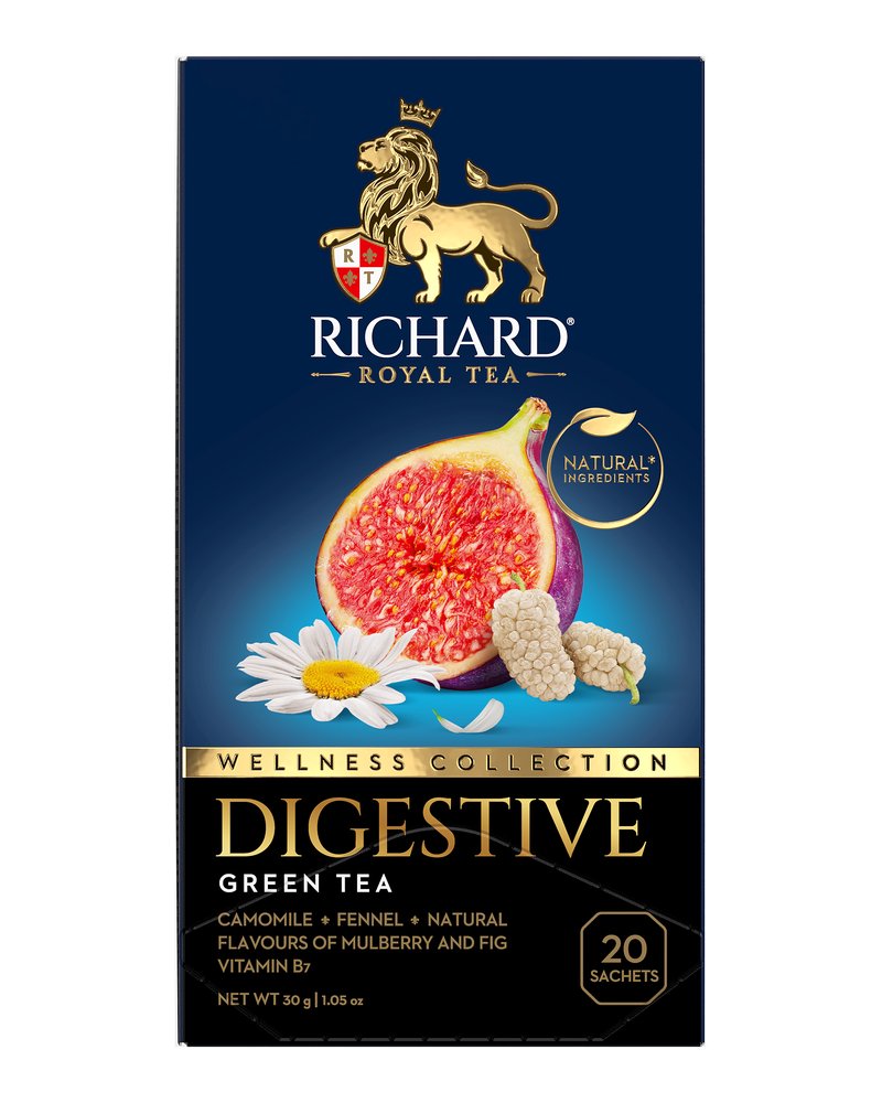 RICHARD чай зеленый в сашетах, ароматизированный, DIGESTIVE, 20 шт