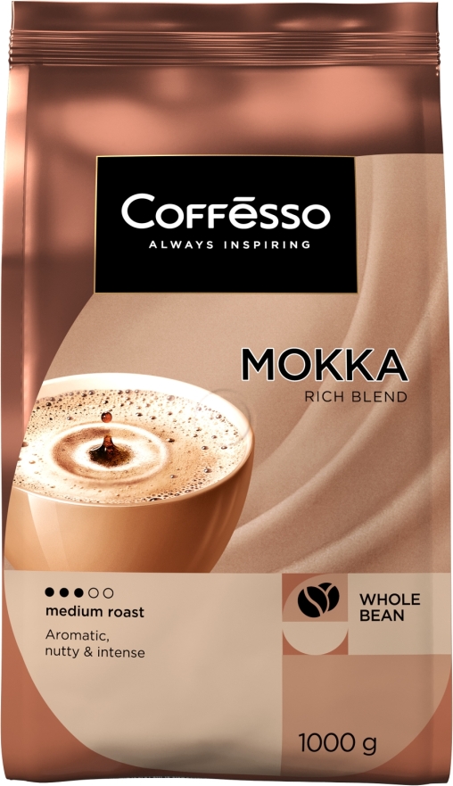 Кофе в зернах Coffesso MOKKA 100% робуста 1000 г Кофе в зернах Coffesso MOKKA 100% робуста 1000 г