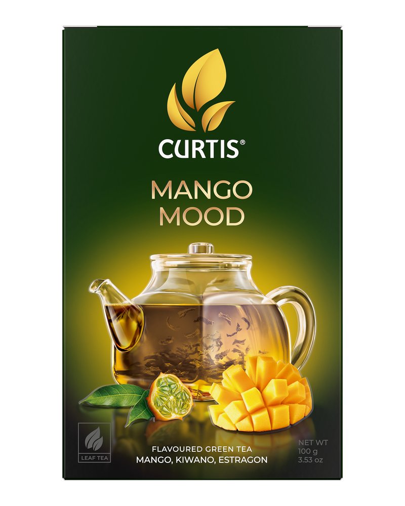 Чай зеленый CURTIS "Mango Mood" 100 г, c манго, кивано и эстрагоном, листовой