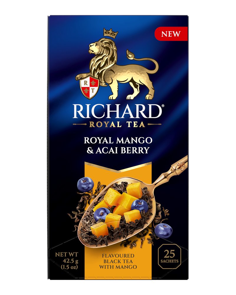 Чай Richard "Royal Mango & Acai berry"  черный ароматизированный 25 сашетов