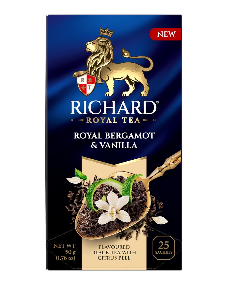 Чай Richard "Royal bergamot & vanilla" черный ароматизированный 25 сашетов