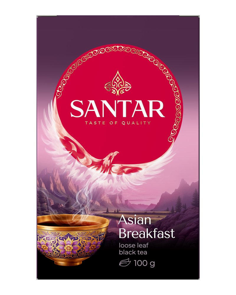 SANTAR Чай черный среднелистовой, Asian Breakfast, 100 гр