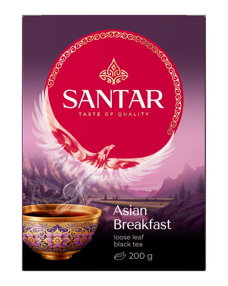 SANTAR Чай черный среднелистовой, "Asian Breakfast", 200 гр