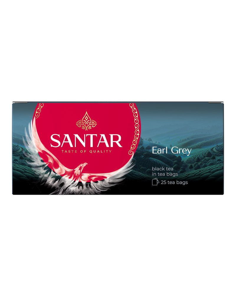 Черный ароматизирванный пакетированный чай SANTAR "Earl Grey" 25 пакетиков