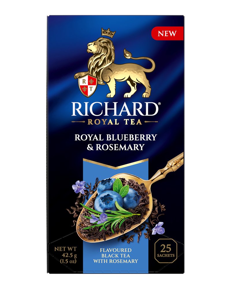 Чай в пакетах Richard Royal Blueberry & Rosemary c голубикой и розмарином, черный, 25 шт