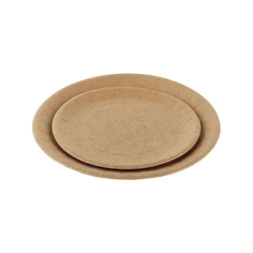 Тарелка бумажная DoECO PLATE 180 Крафт d=180 мм
