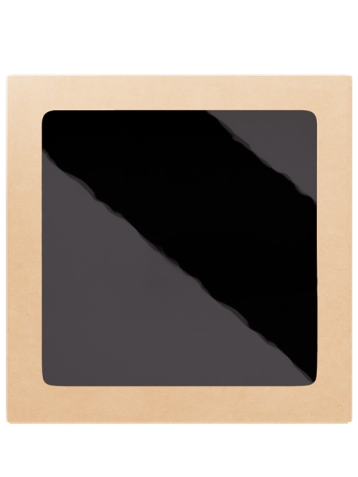 Контейнер OneBox 1500 мл крафт/черный 200×200×50 мм
