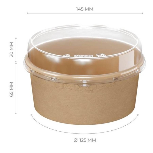 Креманка картонная OneBowl Ultraproof 760 мл Крафт d=145