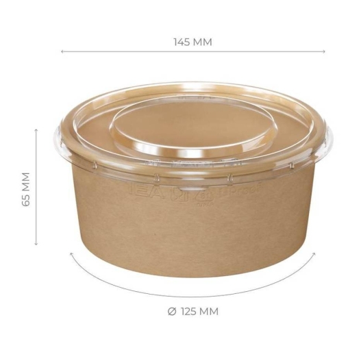 Креманка картонная OneBowl Ultraproof 760 мл Крафт d=145