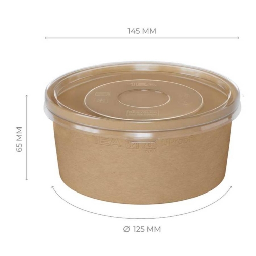 Креманка картонная OneBowl Ultraproof 760 мл Крафт d=145