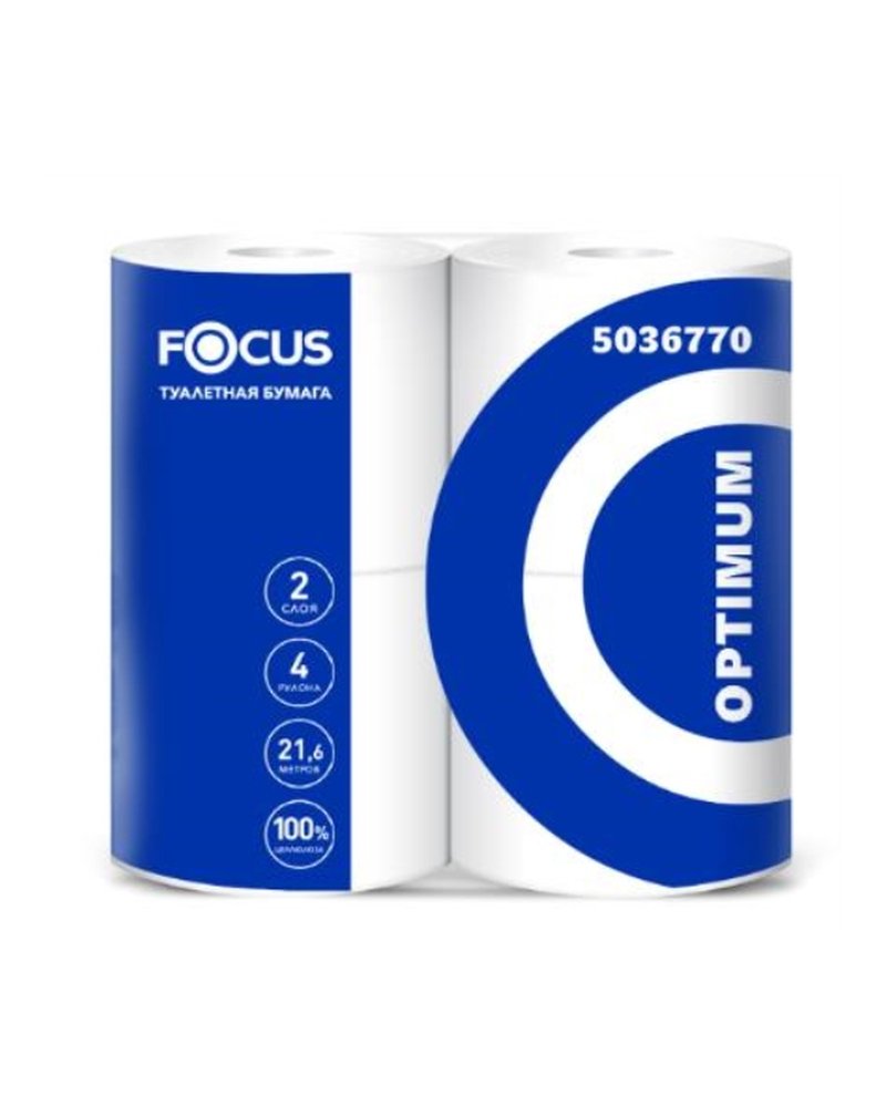 Туалетная бумага 2-слойная Focus Optimum, 4 рулона (х4/56)