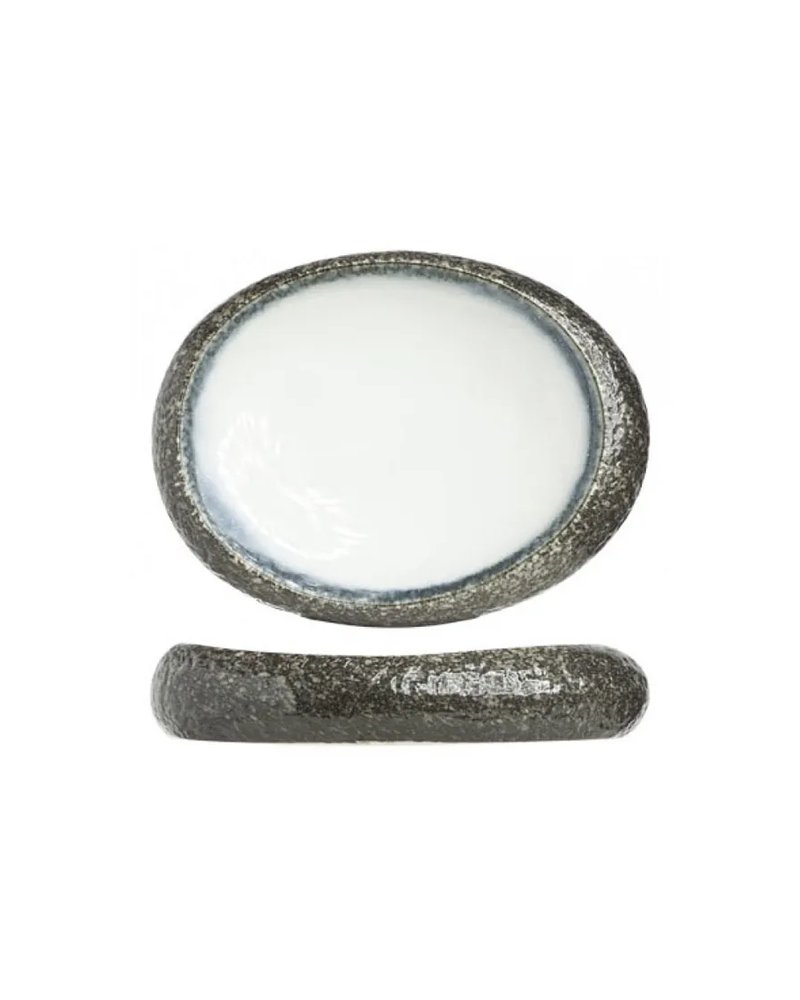 Блюдо «Си Перл» овальное керамика ,H=55,L=310,B=242мм синий,белый
