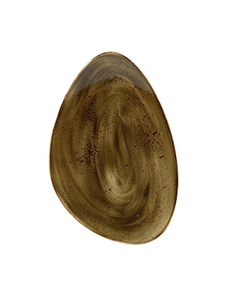 Блюдо «Крафт Браун» фарфор ,H=35,L=370,B=240мм коричнев.