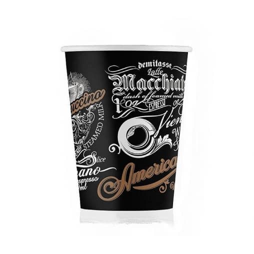 Бумажный стакан ECO CUPS Меню d=73 185 мл