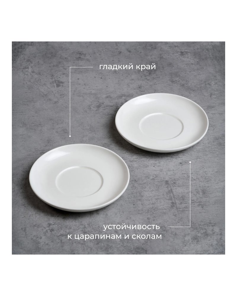 Блюдце «Полар» фарфор D=120/55,H=17мм белый