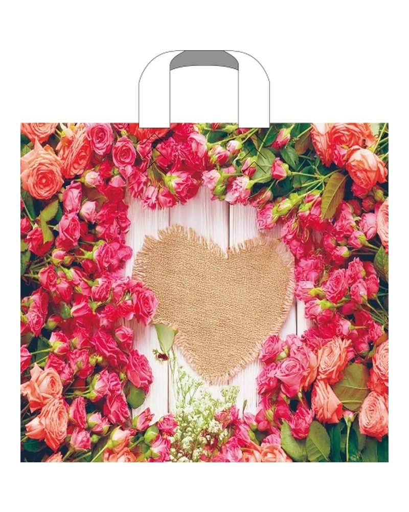 Пакет ПЭ с петлевой ручкой 38x34+3см (70) (Кустовые розы) Артпласт (х50/500)