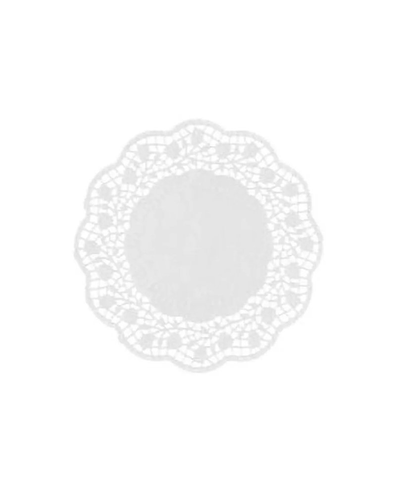 Настольные подкладки кружевные[250шт] бумага D=120,H=16,L=120,B=120мм белый
