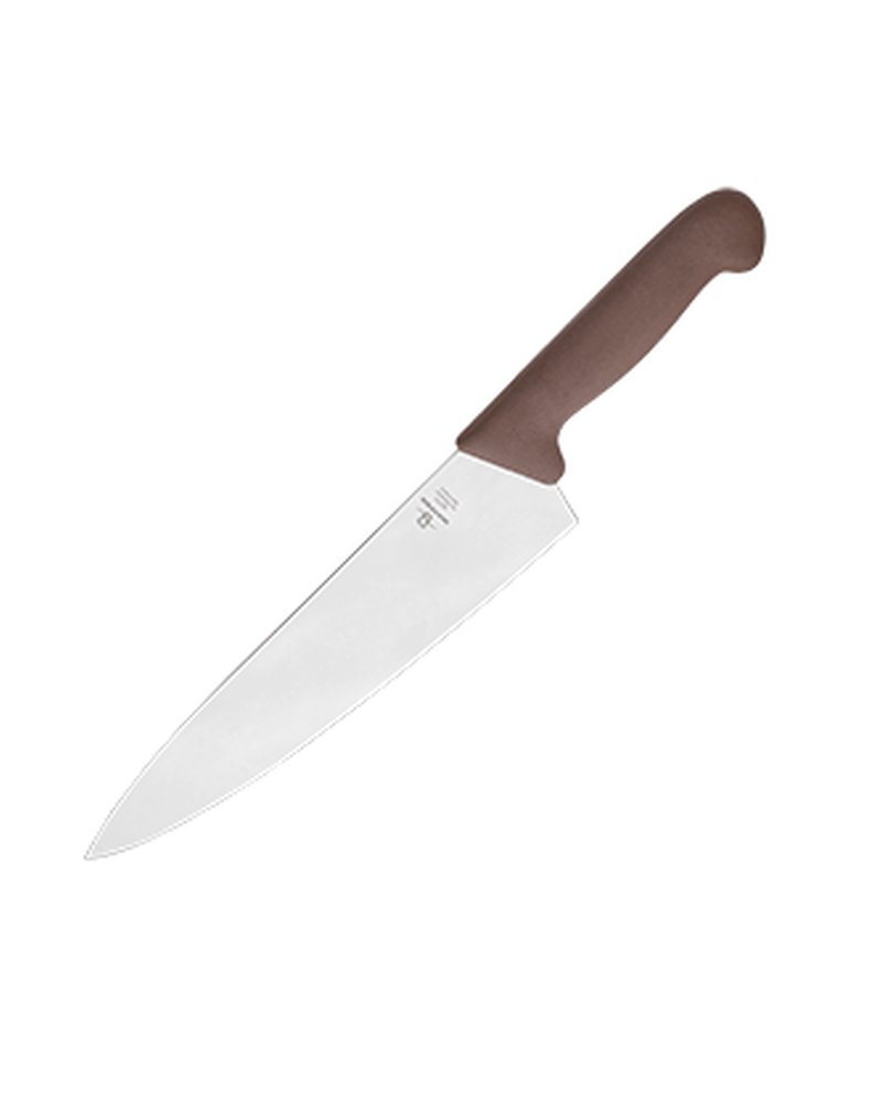 Нож поварской сталь нерж.,пластик ,L=385/244,B=56мм коричнев.,металлич.