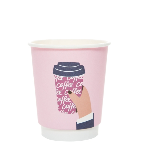 Стакан бумажный 2-слойный ProstoKap Розовая рука d=80 250 мл