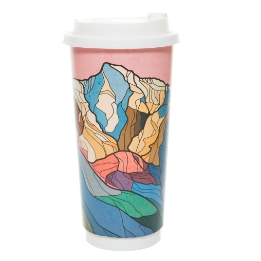 Стакан бумажный 2-слойный Горный хребет d=90 550 мл