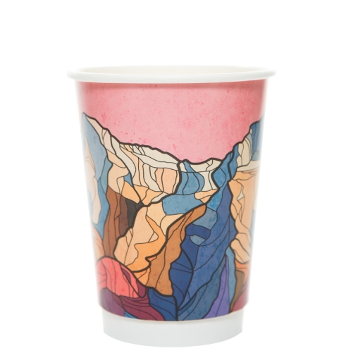 Стакан бумажный 2-слойный Горный хребет d=90 350 мл