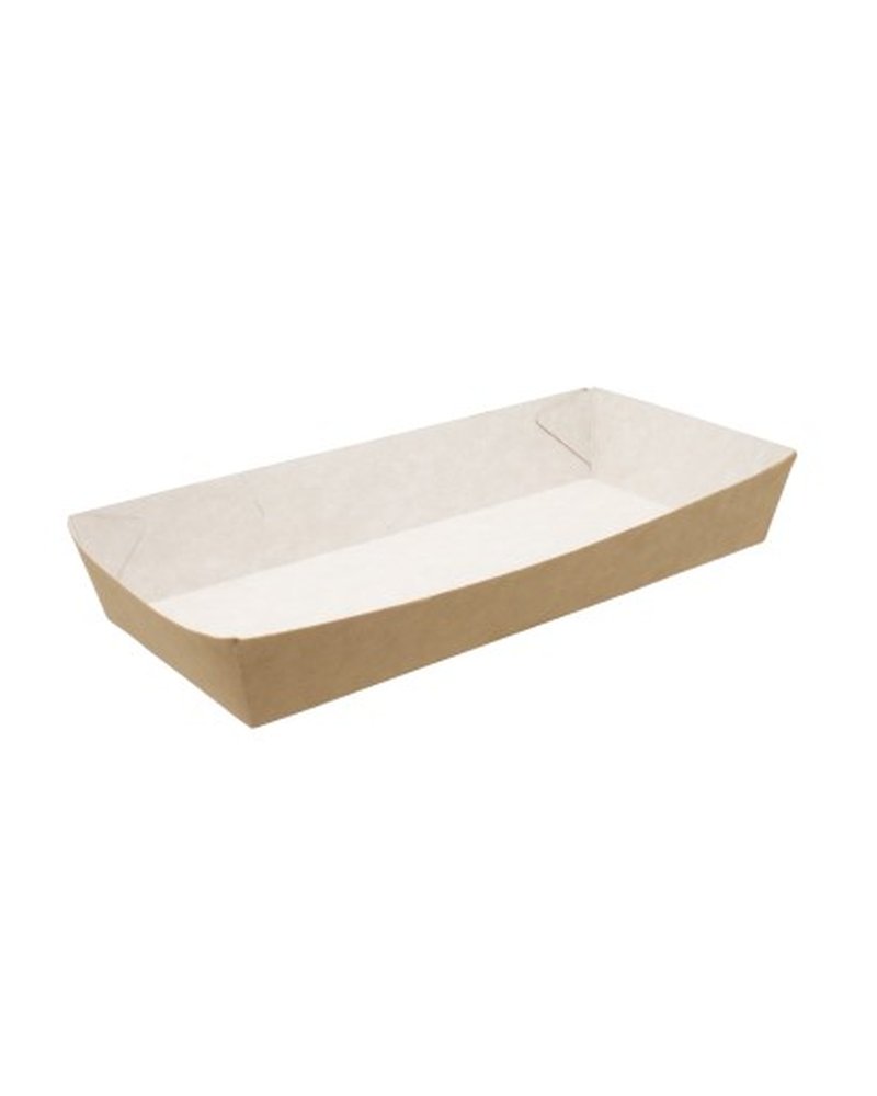 Лоток бумажный 180x80x30мм HD цвет Крафт/Белый Packton (50/500)