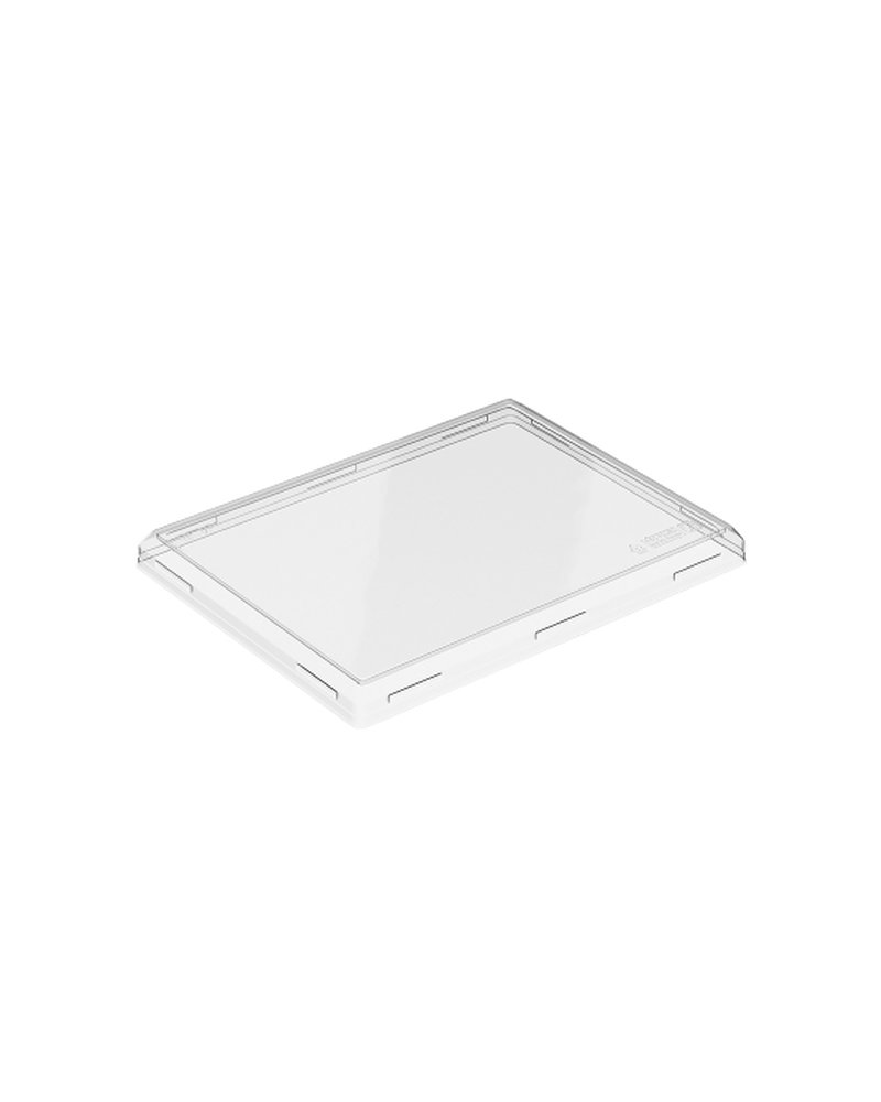 Крышка для бумажного контейнера 200х150мм OneClick Lid 1000/0 для 1000 мл Низкая цвет прозр. (х300)