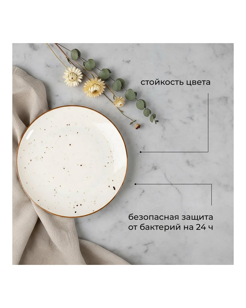 Тарелка «Париж» фарфор D=25см белый,коричнев.