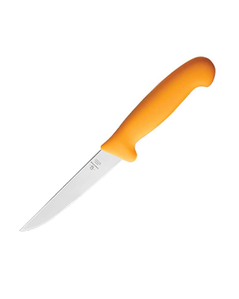 Нож для обвалки мяса сталь нерж.,пластик ,L=280/150,B=24мм желт.,металлич.