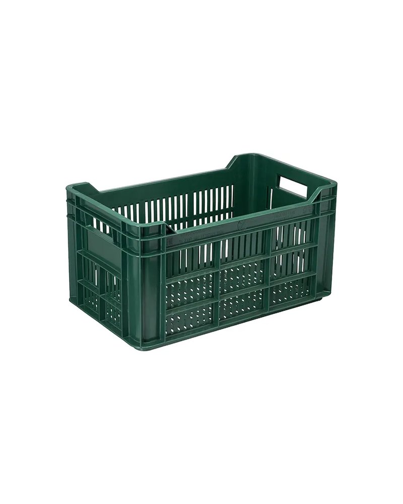 Ящик для продуктов перфорированный (от -18 до +50°C) полиэтилен 40л ,H=26,4,L=50,B=30см зелен.