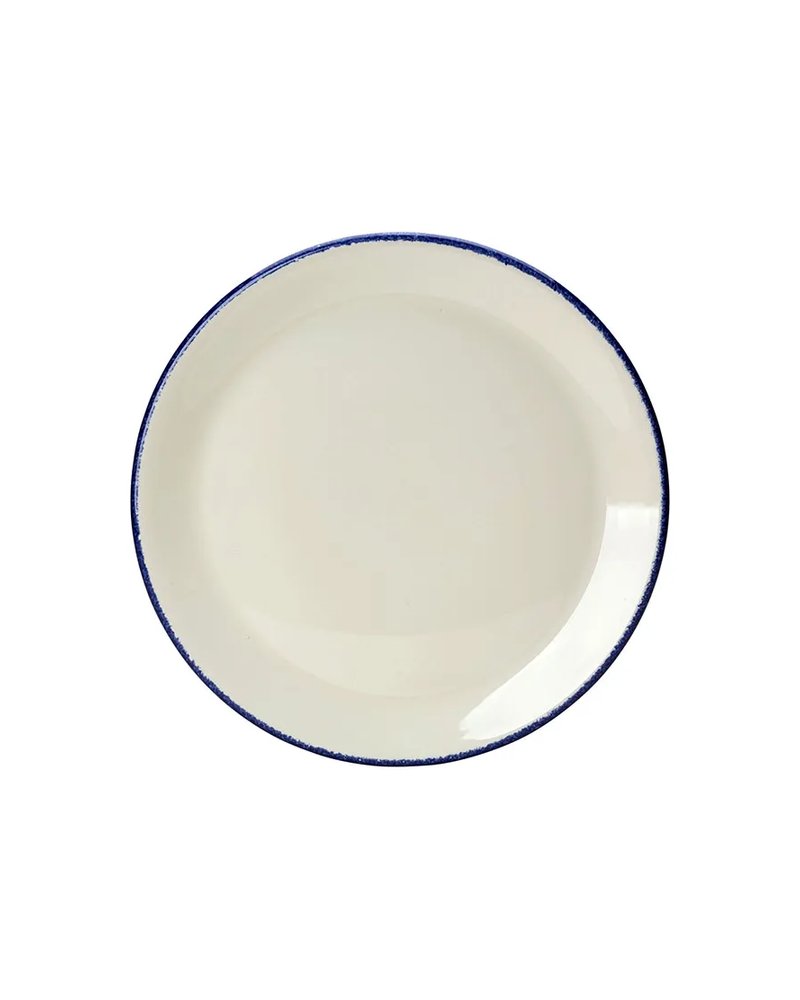 Тарелка «Блю Дэппл» мелкая фарфор D=25,H=2см белый,синий