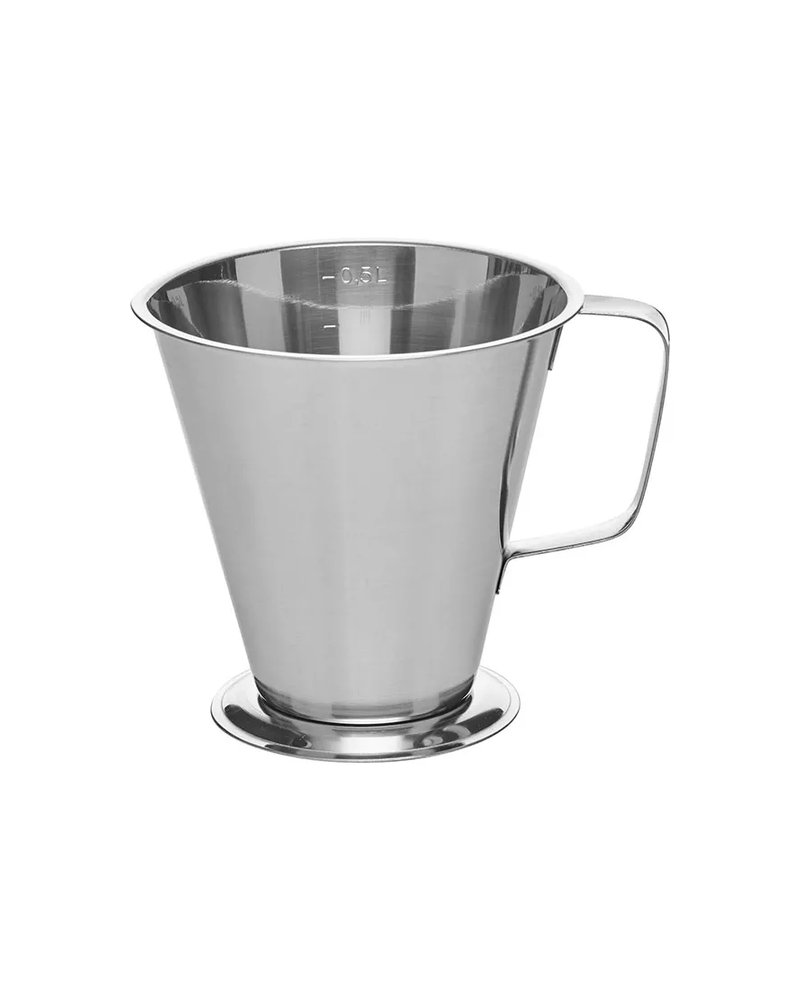 Стакан мерный с ручкой сталь нерж. 0,5л D=14,H=11,5см серебрист.