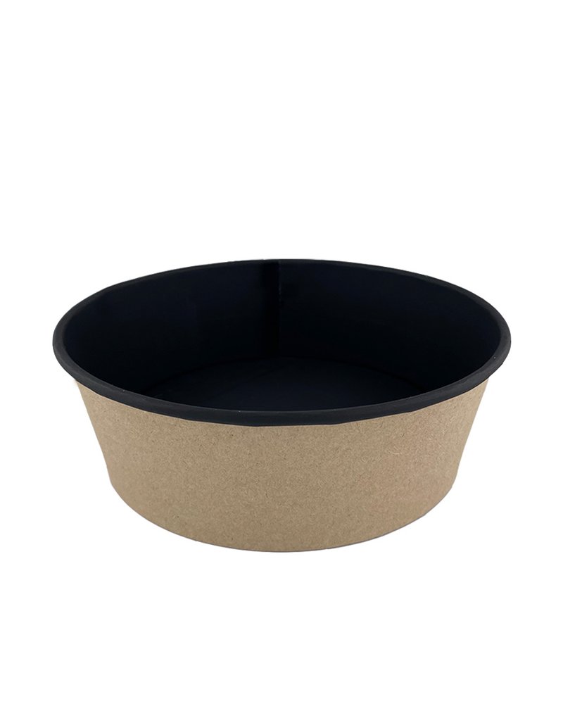 Контейнер бумажный круглый 750мл D=150мм Выс:61мм Round Bowl flat цвет Крафт/Черный OSQ (х270)
