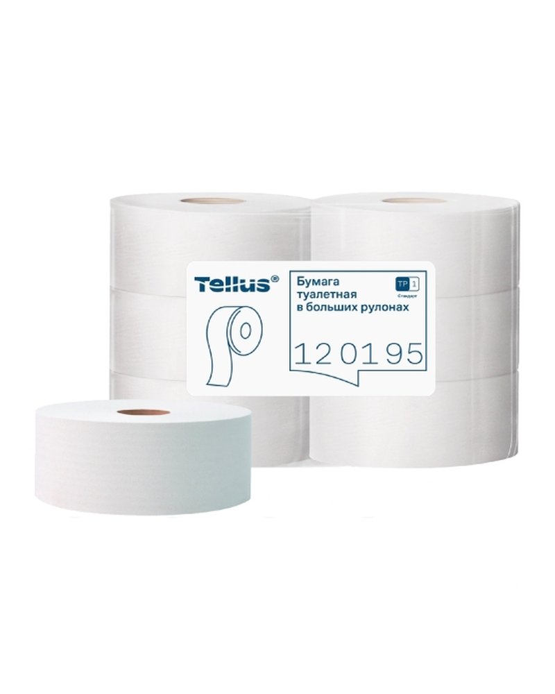Туалетная бумага 1 слойная намотка 525м, TORK/Tellus T1, цвет Натуральный 120195-62 (х1/6) [упаковка]