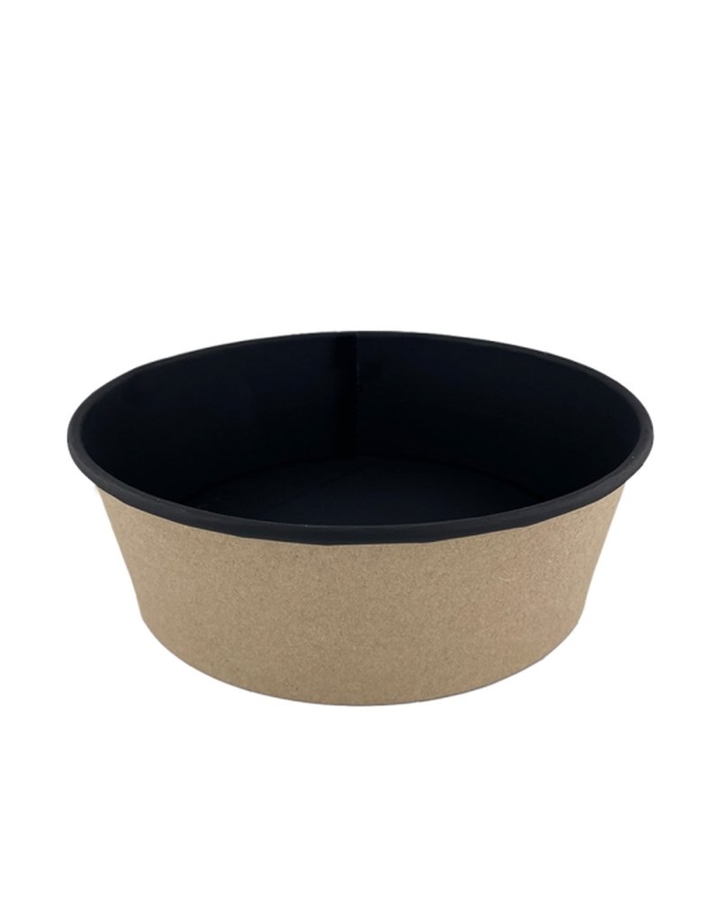Контейнер бумажный круглый 750мл D=150мм Выс:61мм Round Bowl flat цвет Крафт/Черный OSQ (х270)