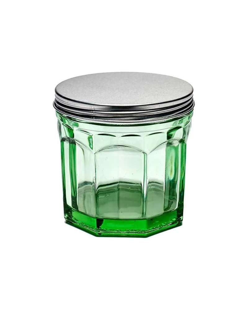 Банка «Фиш&Фиш» круглая с крышкой стекло 0,75л D=11,H=11,5см зелен.