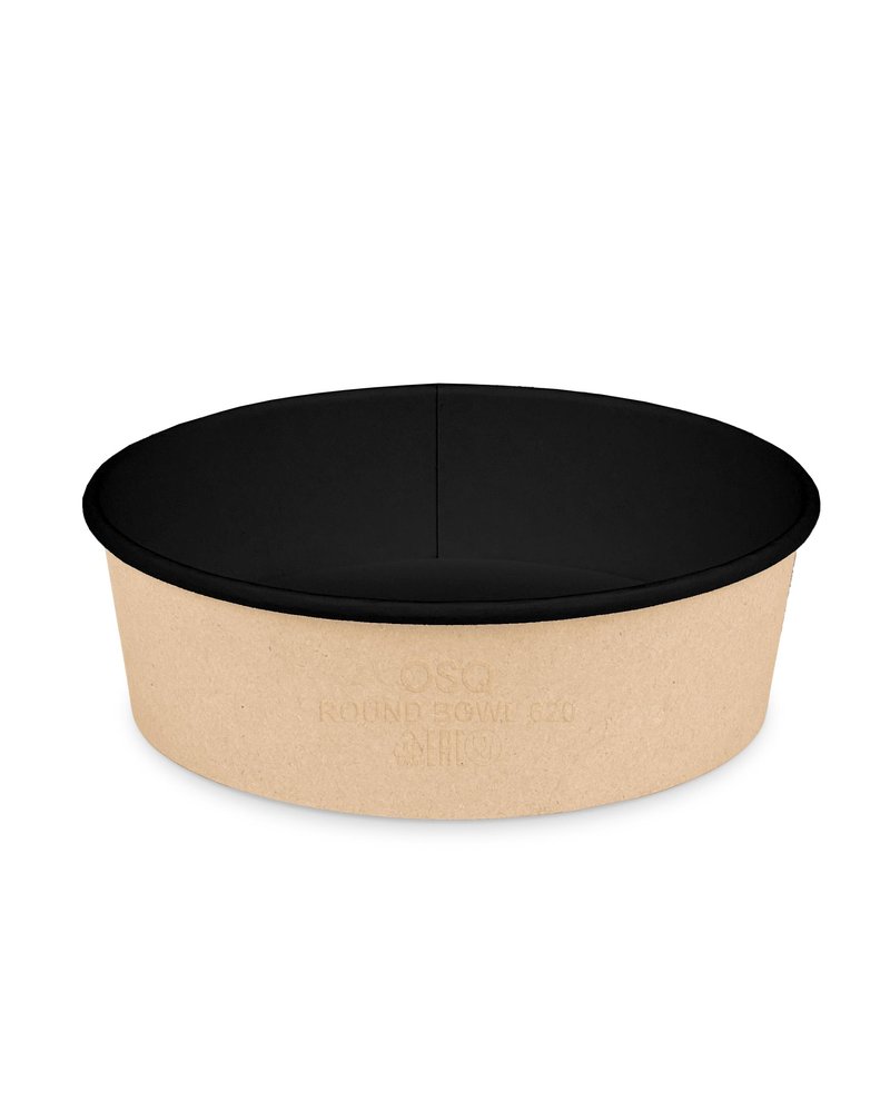 Круглый контейнер 620мл 150мм Выс.: 46мм Round Bowl цвет Крафт/Черный OSQ (х270)