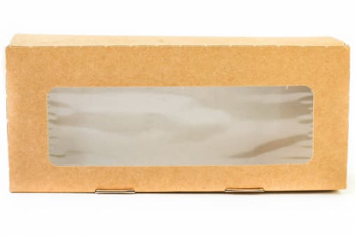Selfbox с откидной крышкой и окошком картон Крафт 500 мл 170×70×40 мм