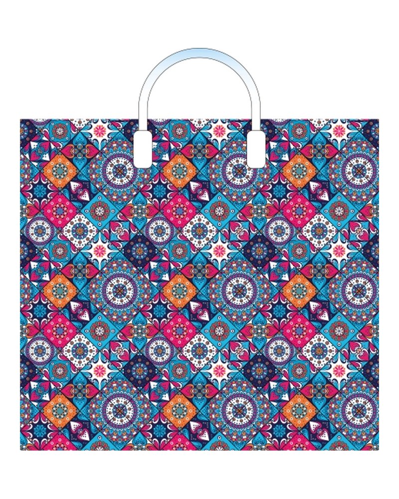 Пакет ПЭ с пластмассовыми ручками 38x34+3см (90) (Калейдоскоп) Артпласт (х10/150)
