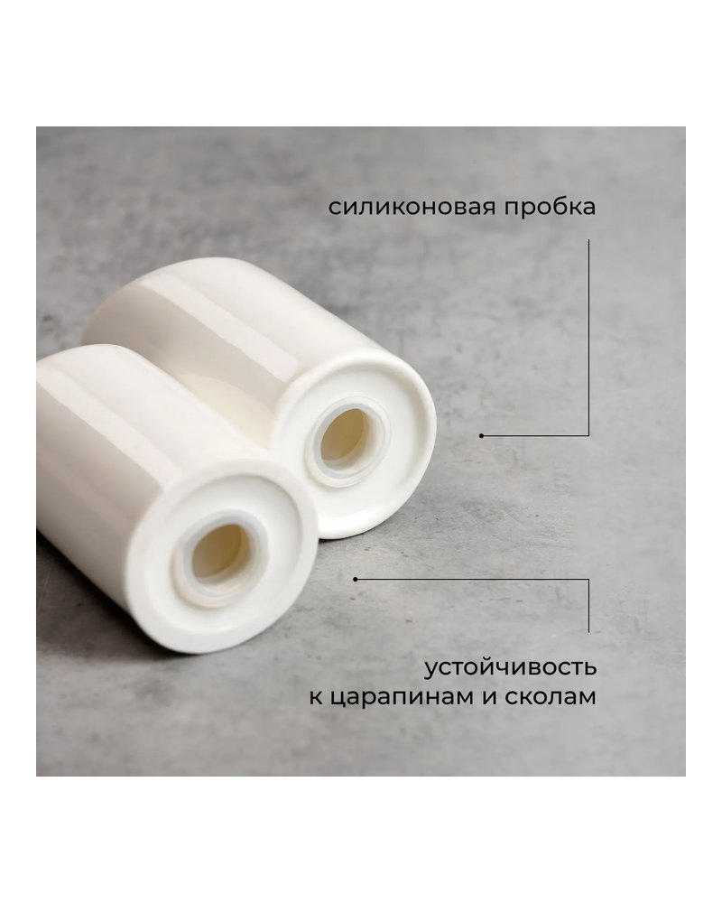 Набор для специй «Полар» солонка, перечница фарфор D=38,H=80мм белый
